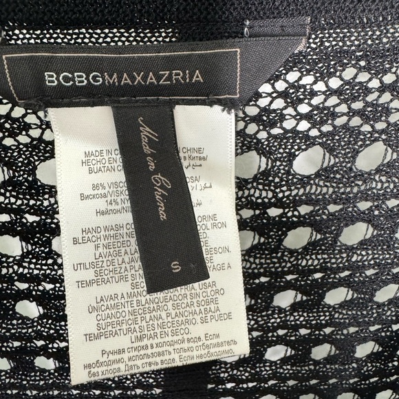 BCBGMaxazria Black Crochet Wrap Cardigan - Size Small - Picture 4 of 4